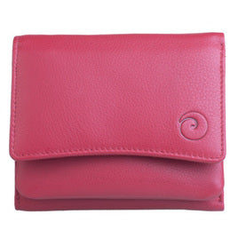 Mala Leather Origin Flap Over with Zip Coin Purse with RFID Protection (3564 5)- Ruby Red