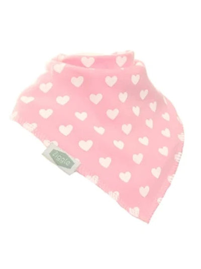 Ziggle Pink Hearts Dribble Bib