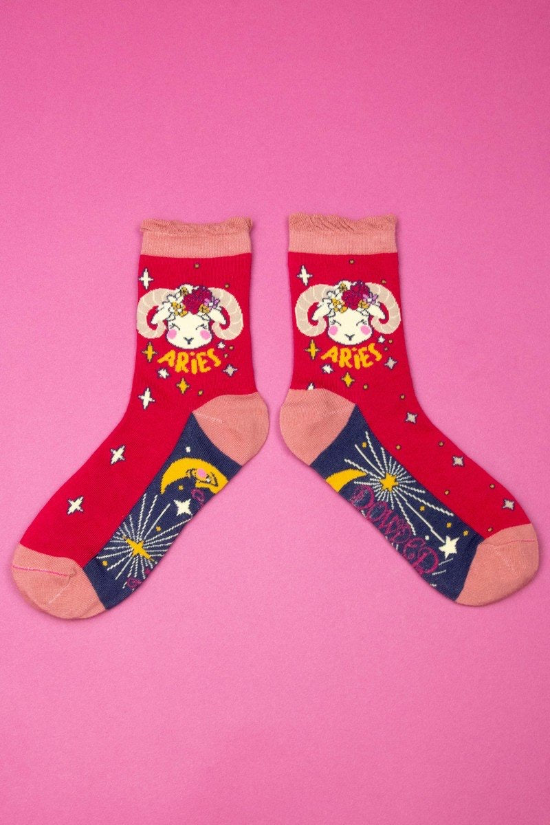 Powder Aries Ankle Bamboo Socks (21st March - 20th April)
