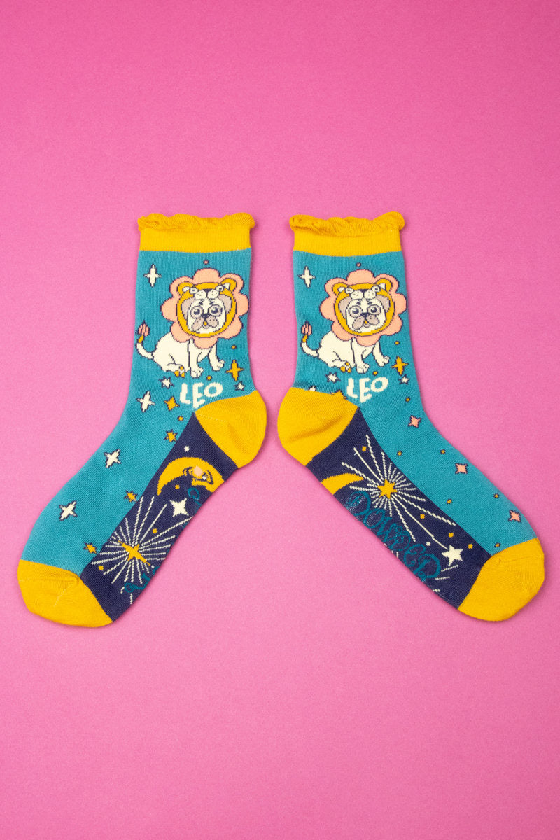 Powder Leo Zodiac Ankle Bamboo Socks (24th July - 23rd August)