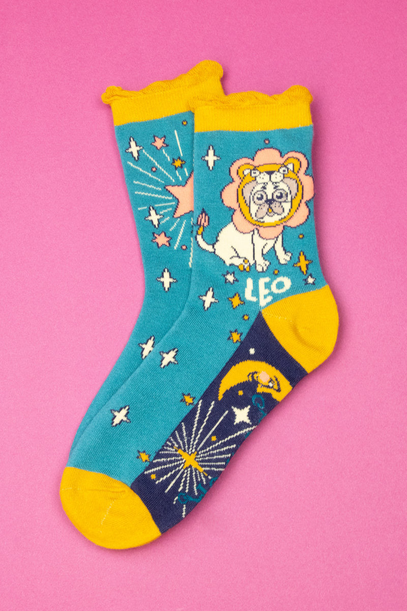 Powder Leo Zodiac Ankle Bamboo Socks (24th July - 23rd August)