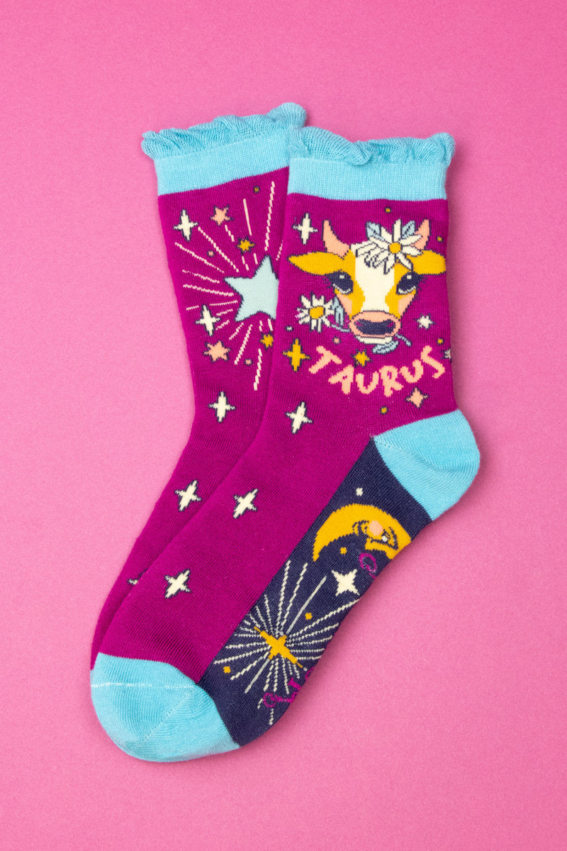 Powder Taurus Zodiac Ankle Bamboo Socks (21st April - 21st May)