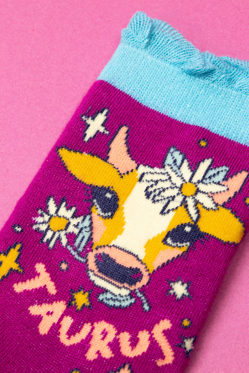 Powder Taurus Zodiac Ankle Bamboo Socks (21st April - 21st May)