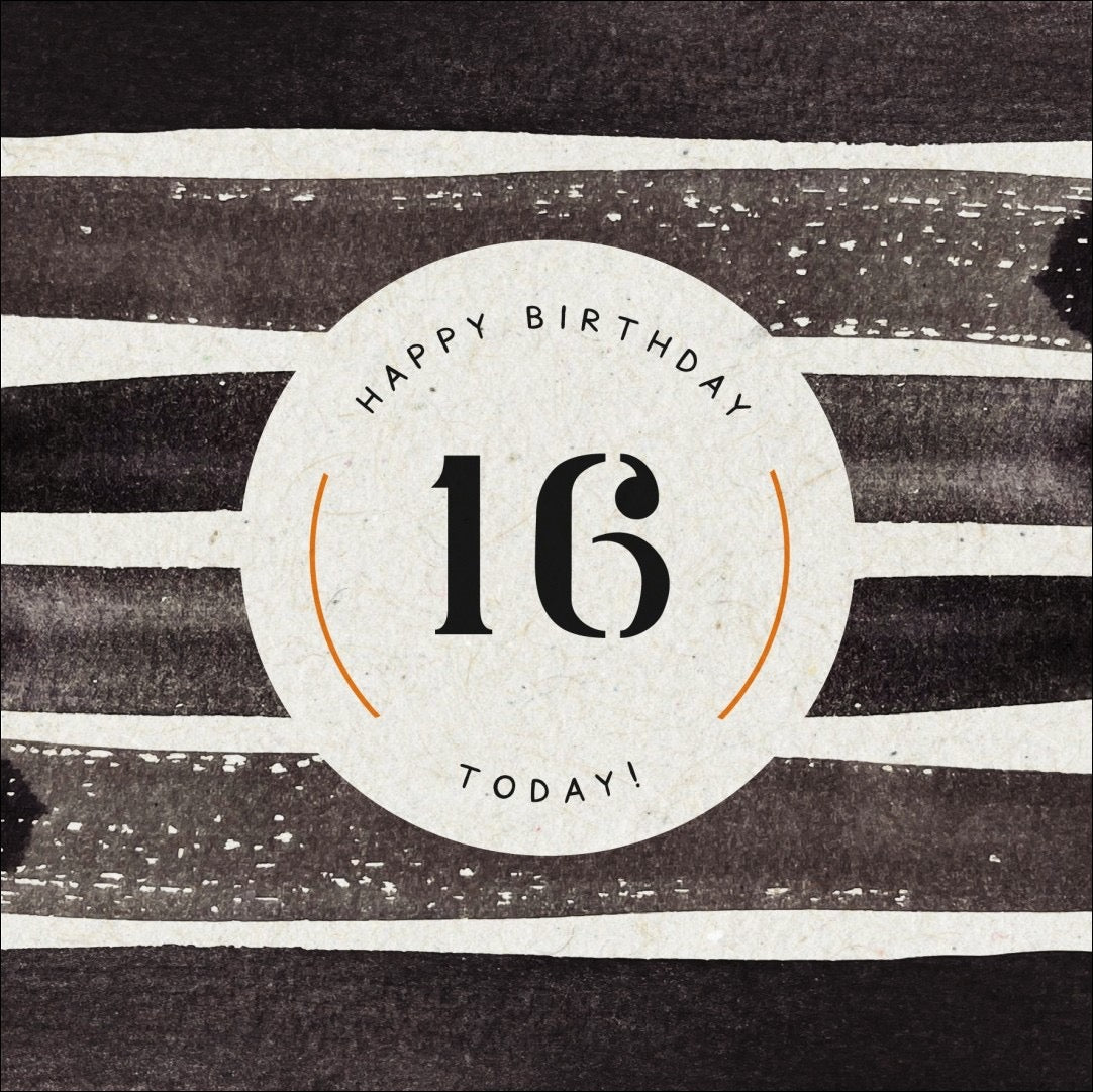 16th Birthday Stripes Card