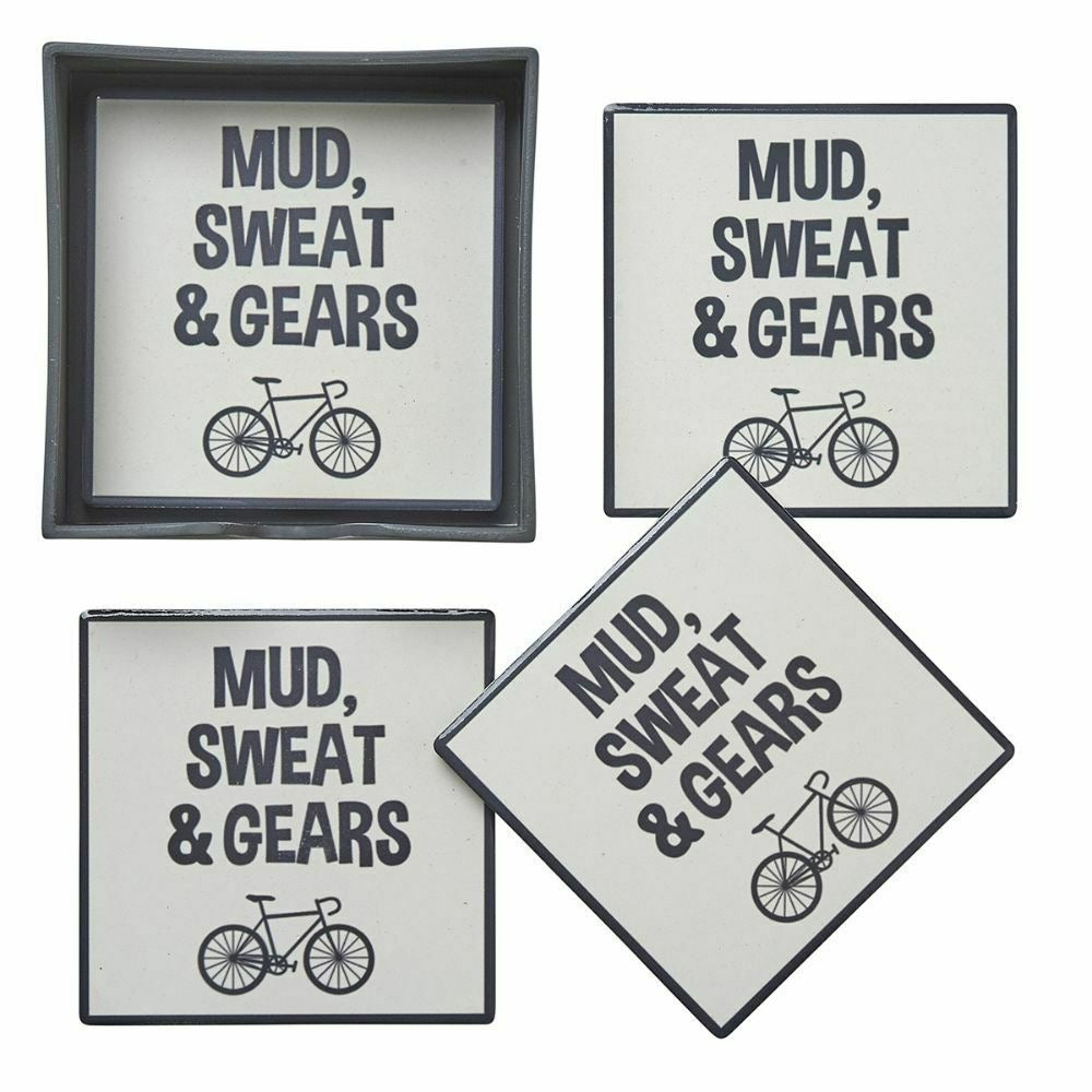 Transomnia Mud, Sweat & Gears Coasters - Set of 4