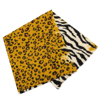 Miss Sparrow Zebra Leopard Print Scarf - Yellow