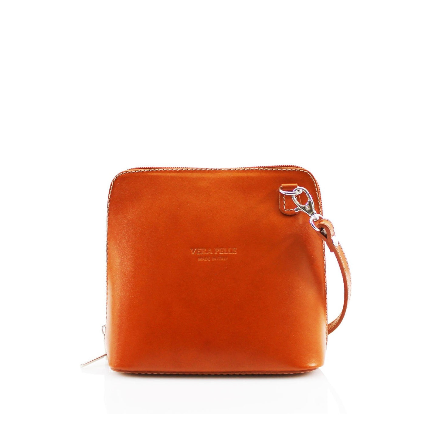 Leather Mini Crossbody Handbag - Orange
