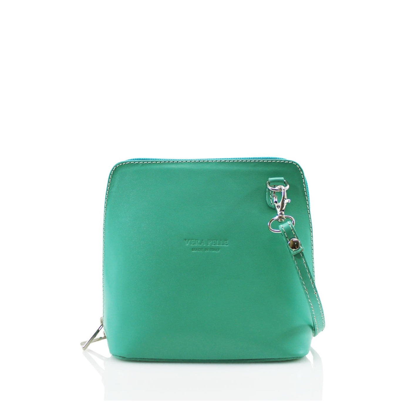 Leather Mini Crossbody Handbag - Turquoise