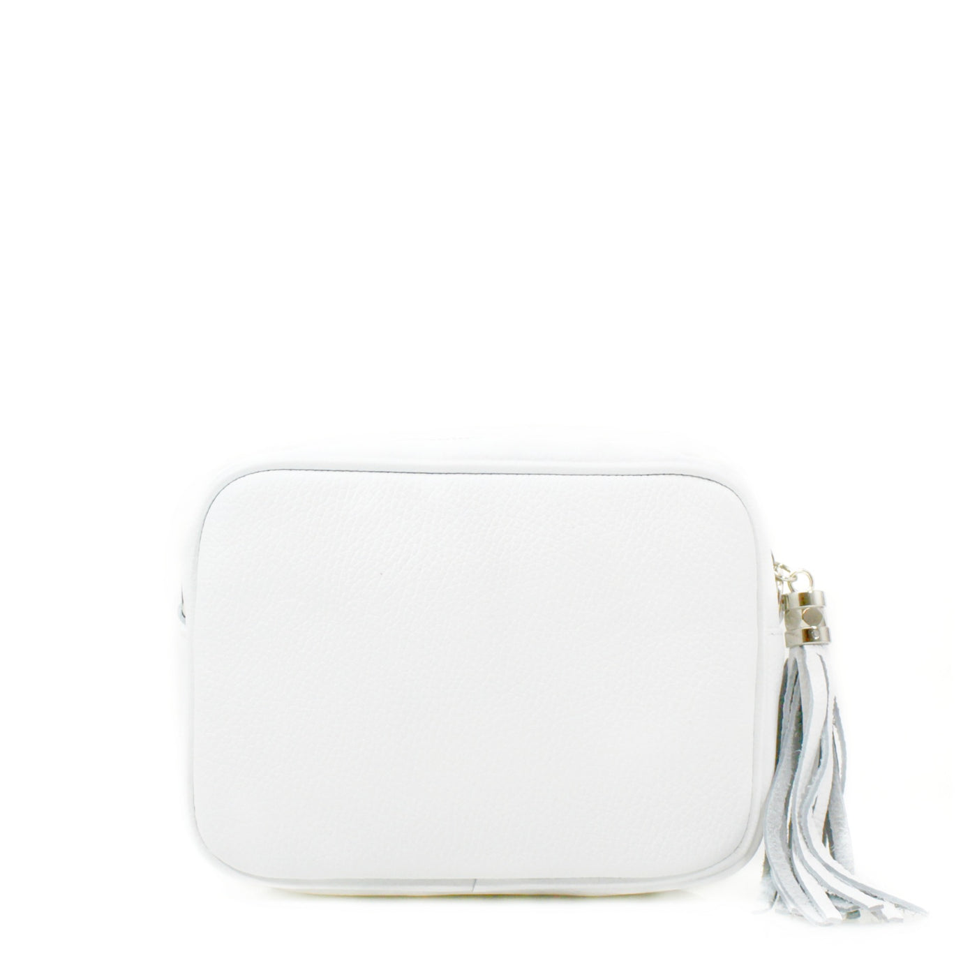 Leather Camera Tassel Handbag - White