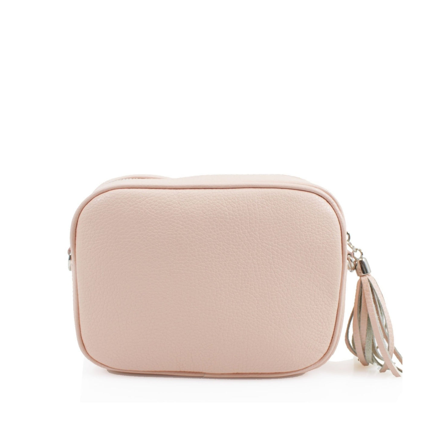 Leather Camera Tassel Handbag - Light Pink