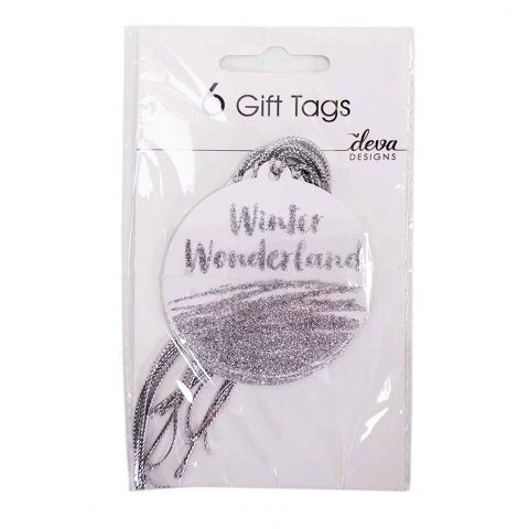 Deva Designs Winter Wonderland Glitter Gift Tag Pack 6 - Silver/White